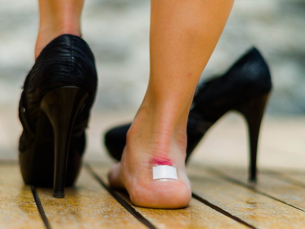 Sore heels from poor fitting footwear - photo credit Readers Digest